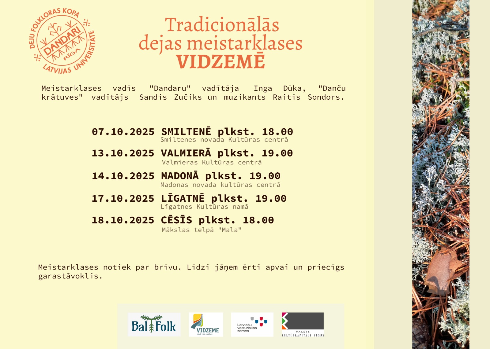 oktobri vidzeme notiks dancu meistarklases