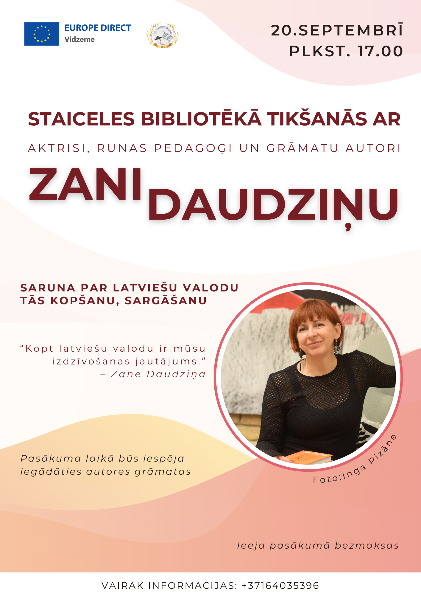 staiceles biblioteka notiks tiksanas zani daudzinu