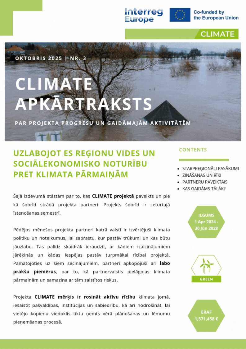 jaunumi par climate projektu tresa zinu lapa ar notikumiem somija un niderlande