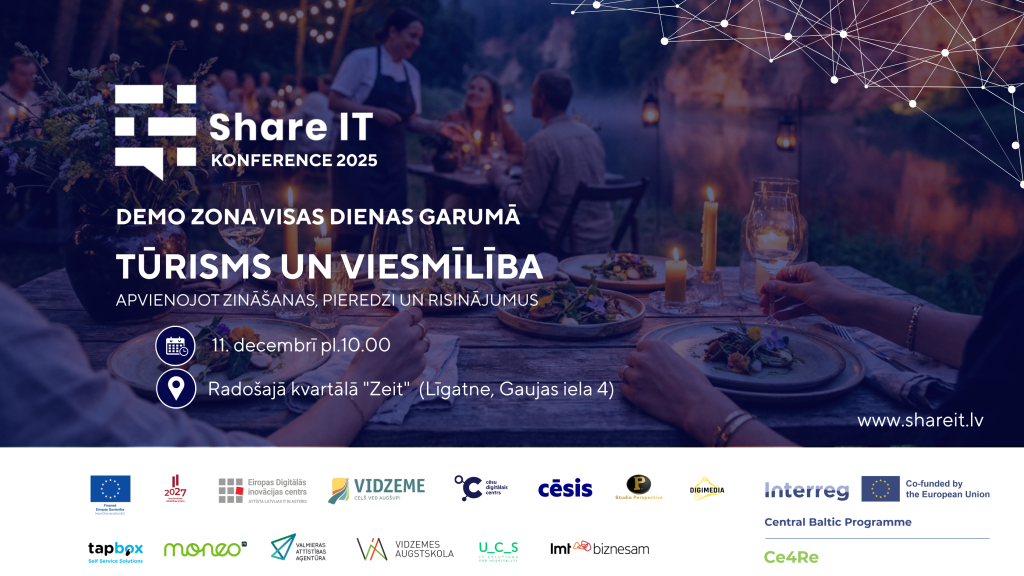 shareit 2025 konference turisms un viesmiliba visas dienas garuma bus pieeja demo zona