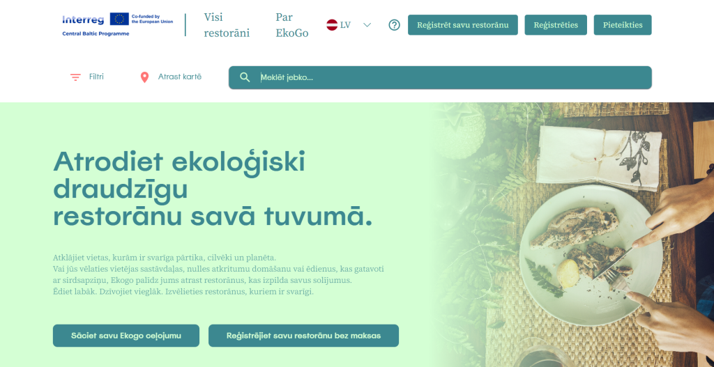 pieejama ekogo lietotne palidz apmekletajiem izveleties ilgtspejigus restoranus un uznemumiem klut pamanamakiem