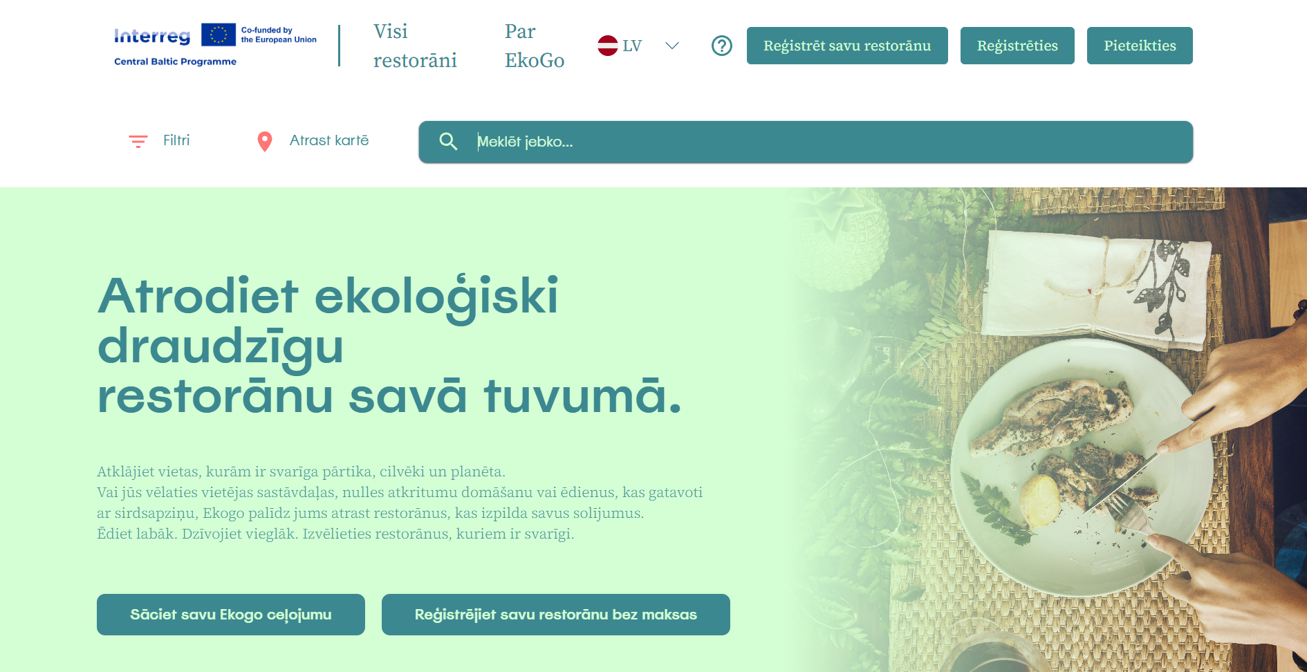 pieejama ekogo lietotne palidz apmekletajiem izveleties ilgtspejigus restoranus un uznemumiem klut pamanamakiem