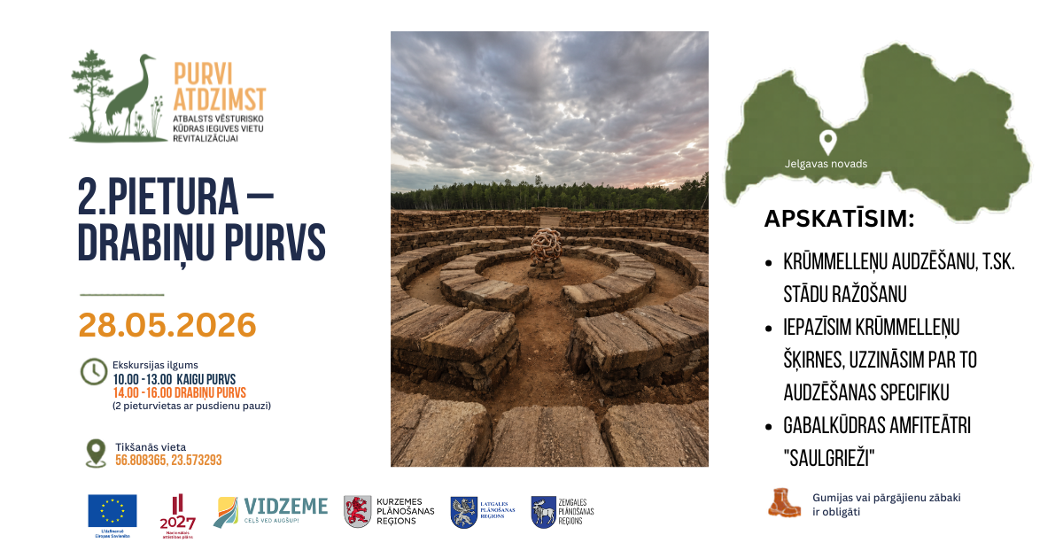 maija visa latvija izbraukuma seminaros bus iespeja klatiene izvertet vesturisko kudras ieguves vietu revitalizacijas risinajumus