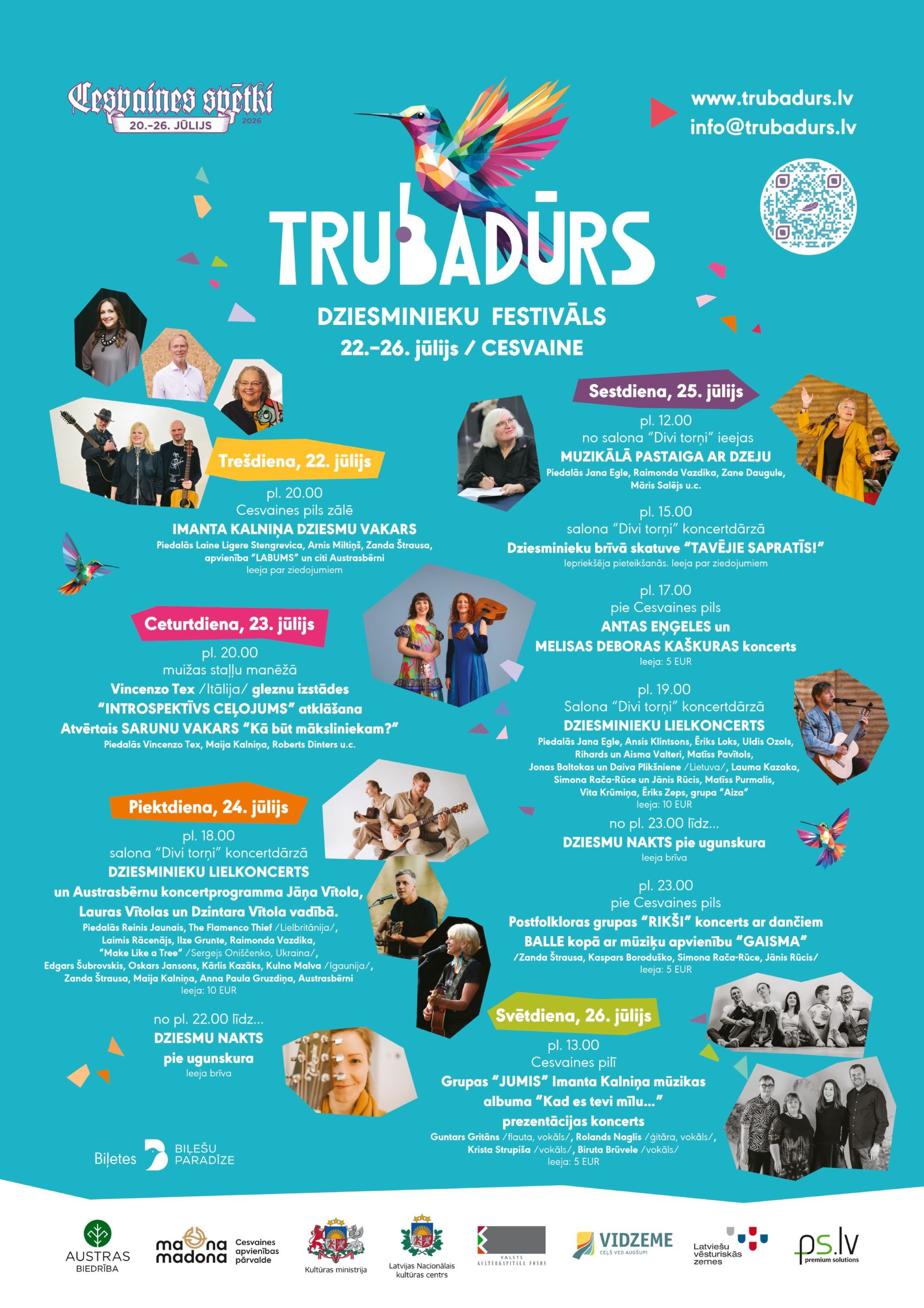aicina uz ceturto celojoso dziesminieku festivalu trubadurs cesvaine