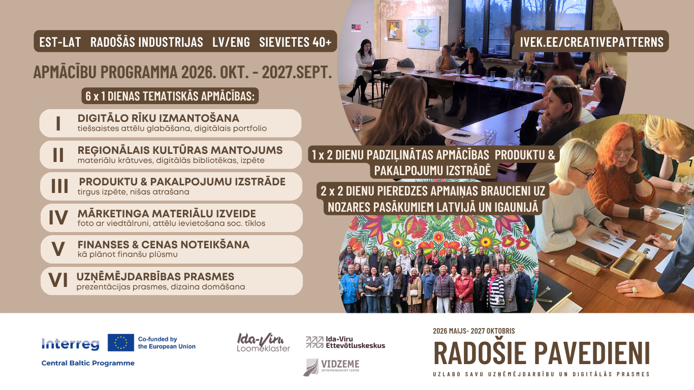 sievietes vecuma virs 40 gadiem aicina pieteikties jauna radosas uznemejdarbibas attistibas projekta radosie pavedieni