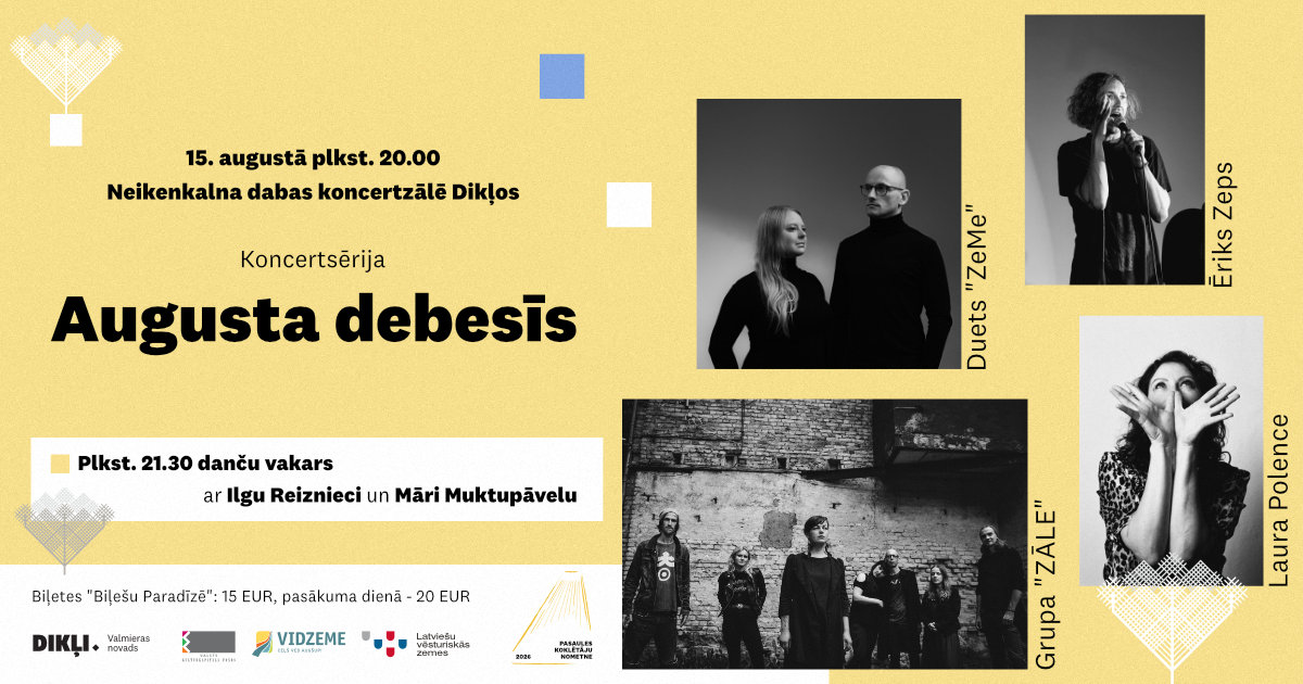 augusta debesis noskanu koncerts diklos ar grupu zale duetu zeme lauru polenci un eriku zepu