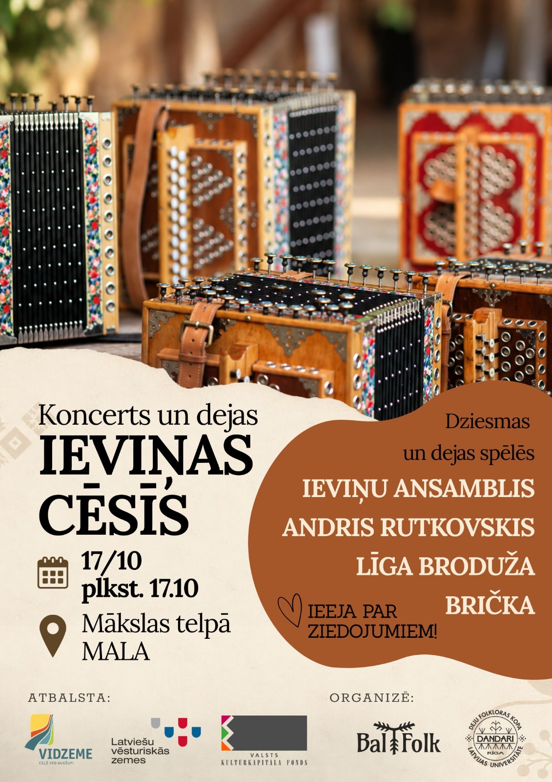 cesis aicina uz koncertu un danciem ievinas cesis